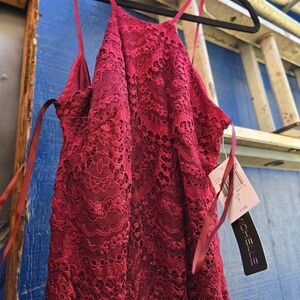 My Michelle Red Lace Maxi Dress